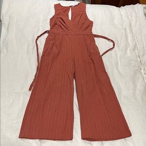 Lush Terracotta Sleeveless Jumpsuit